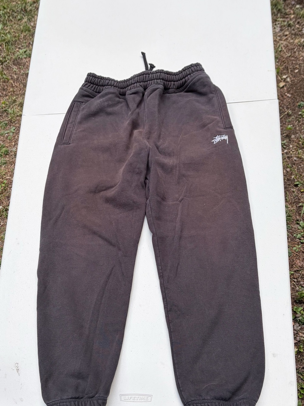 Stussy Kids Black Sweat Joggers with White Logo